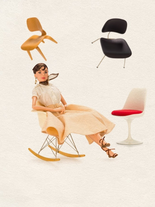 BARBIE - Audrey Hepburn with Eames Rocking chair